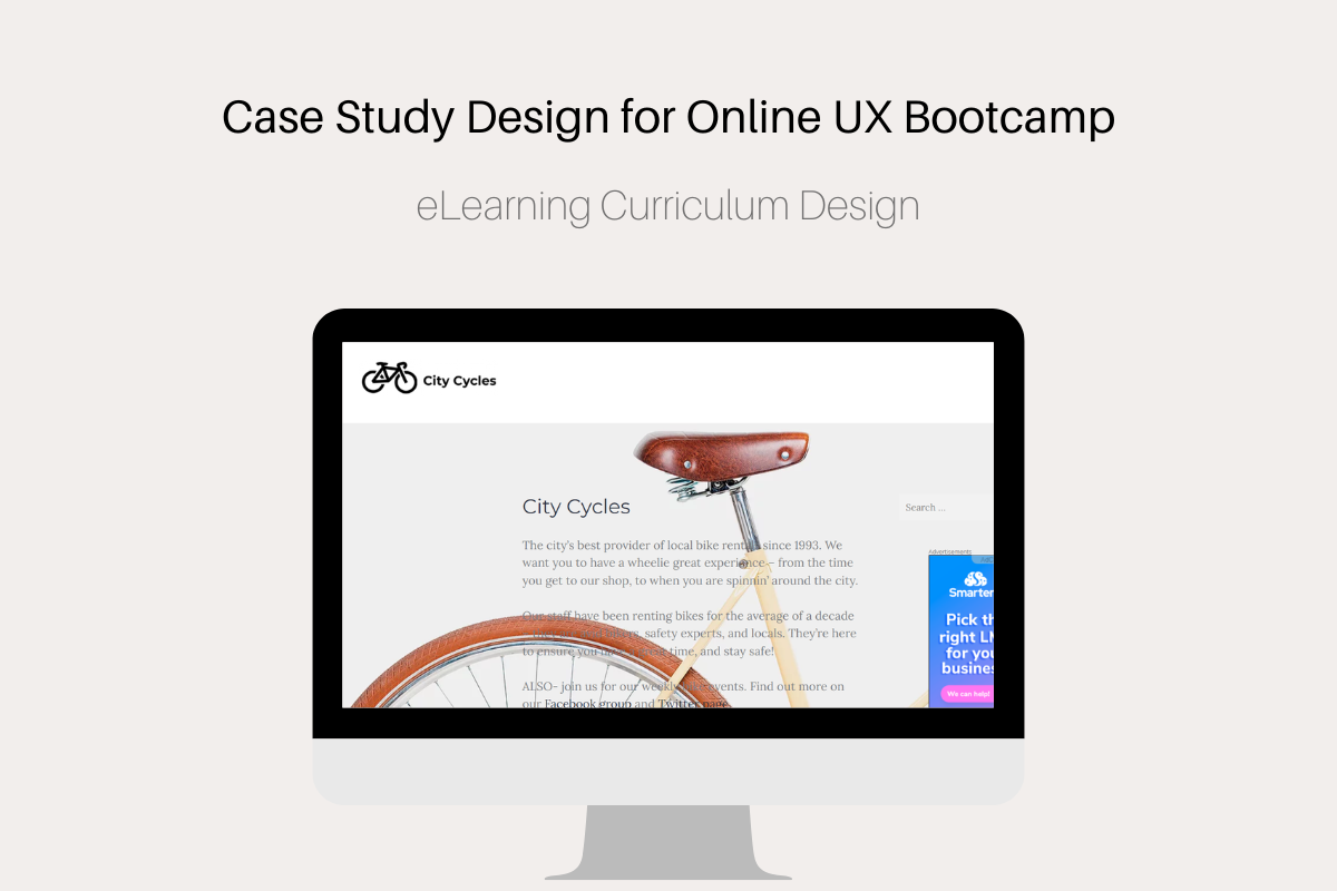 Case Study Design for Online UX Bootcamp